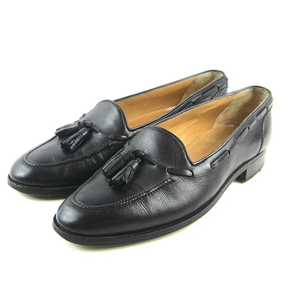 Davide Cenci Men\'s Size 9 M Black Tassel Slip on Leather Loafer Hand Made Italy main image 6